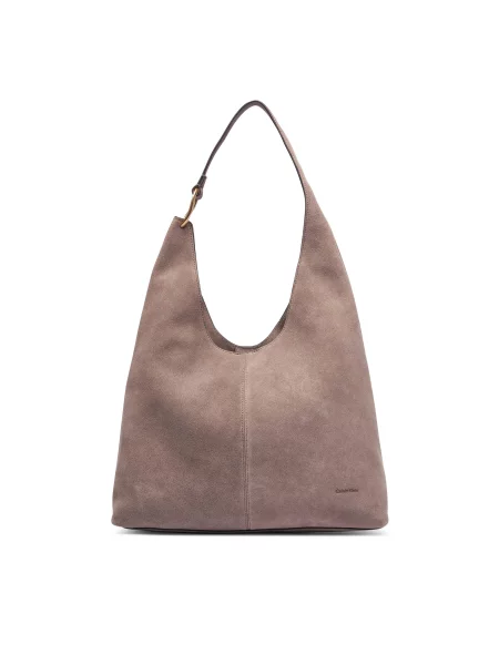 Calvin Klein Дамска чанта Slouchy Suedelarge Shoulder Bag кафяв
