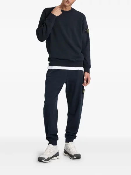 Pantaloni Stone Island cu strasuri albastru