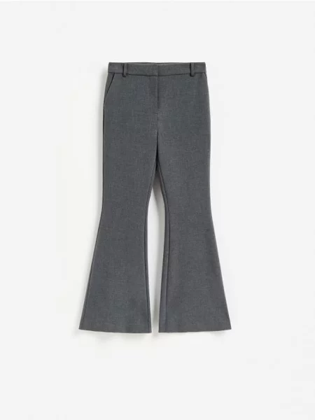 Reserved Pantaloni flare gri-închis gri