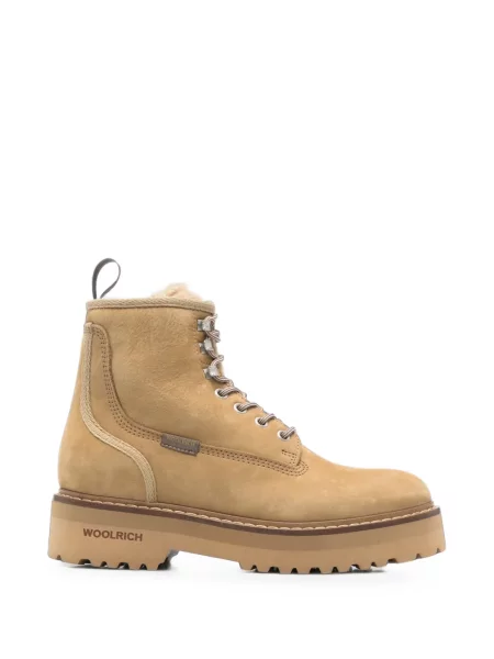 Cizme scurte Woolrich cu platformă din piele de oaie