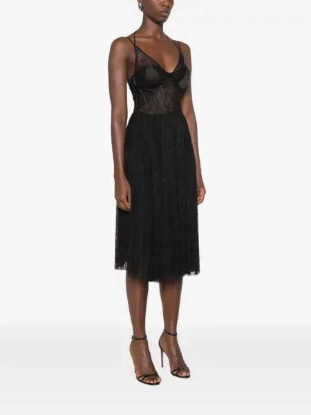 Rochie midi Elisabetta Franchi din dantelă negru
