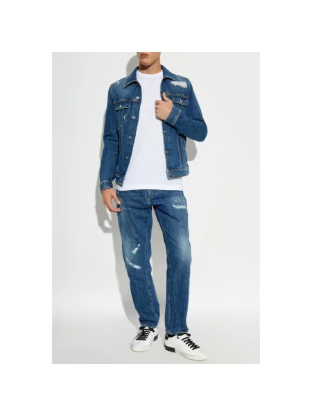 Szerokie jeansy Dolce And Gabbana niebieskie