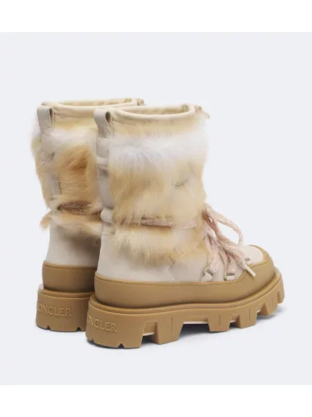 Botine Moncler din piele de oaie bej