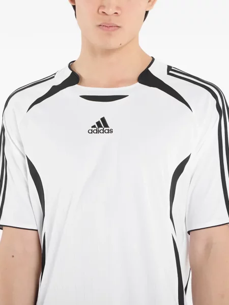 Długie legginsy Adidas z nadrukiem w paski niebieskie