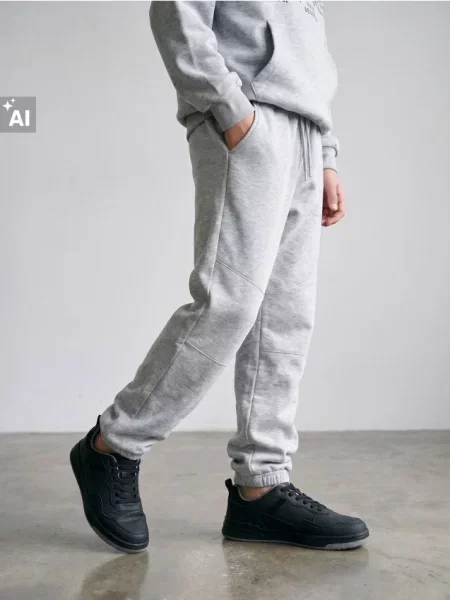 Sinsay Tepláky loose jogger šedá