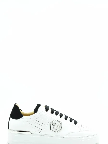 Usnjene superge Philipp Plein bela