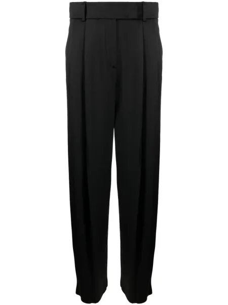 Pantaloni Giorgio Armani de mătase plisate negru