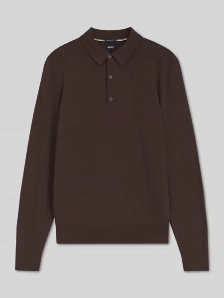 Koszulka polo o kroju regular fit z czystej wełny model Lancione' Boss