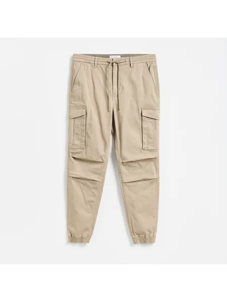 Reserved Kalhoty jogger cargo béžová