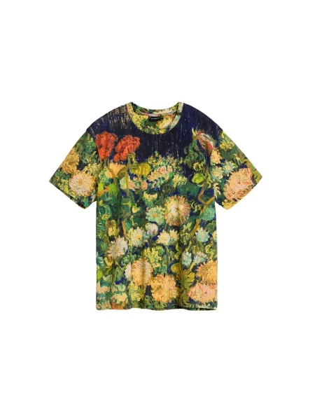 Desigual Tricou verde / verde închis / roșu negru