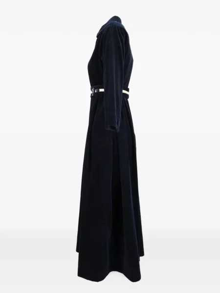Cu centură rochie midi 's Max Mara de catifea cord albastru