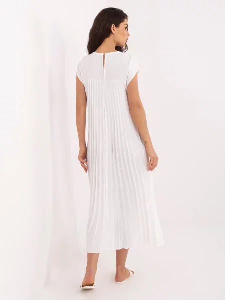 Fusta plisata Rue Paris plisată în linie A alb