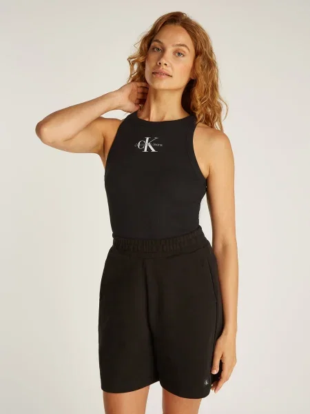 Top din denim Calvin Klein Jeans negru
