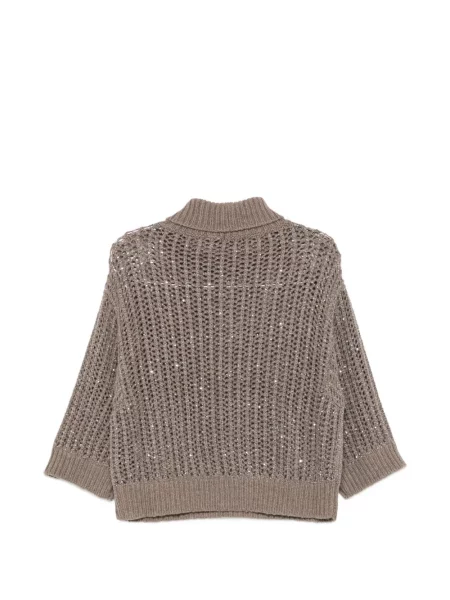Pulover D.exterior cu paiete maro