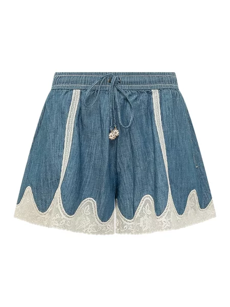 Krótkie szorty jeansowe Zimmermann niebieskie