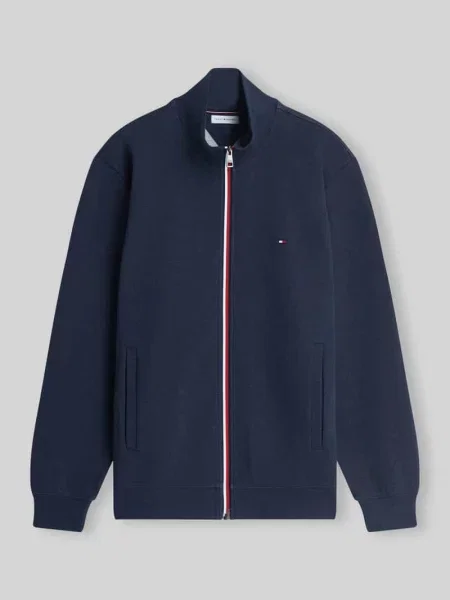 Bluza rozpinana o kroju regular fit z czystej bawełny Tommy Hilfiger granatowa