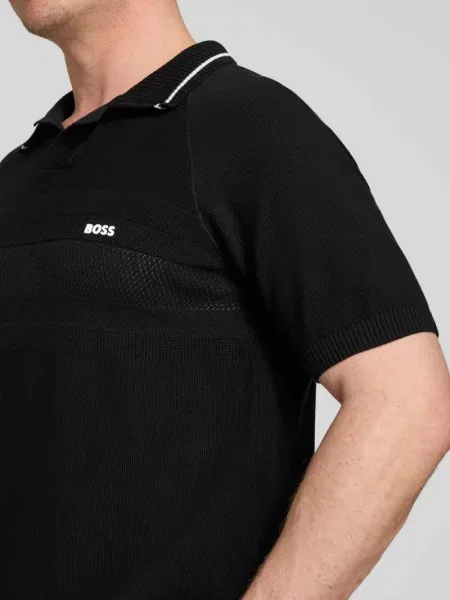 Koszulka polo o kroju regular fit z dzianiny Boss Green czarna