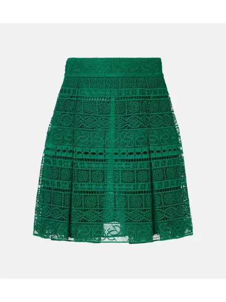 Fustă Elie Saab cu talie înaltă verde