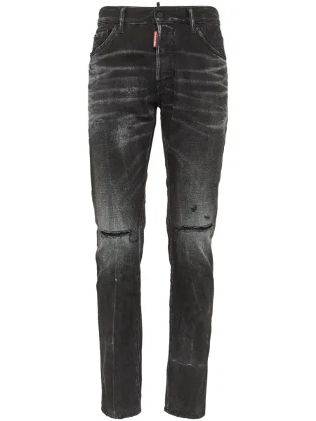 Skinny fit traperice Dsquared2 s izlizanim efektom crna