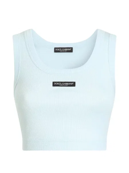 Decupat top Dolce & Gabbana cu autograf albastru