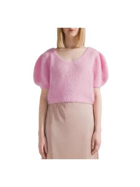 Sweter American Dreams wełniany fioletowy