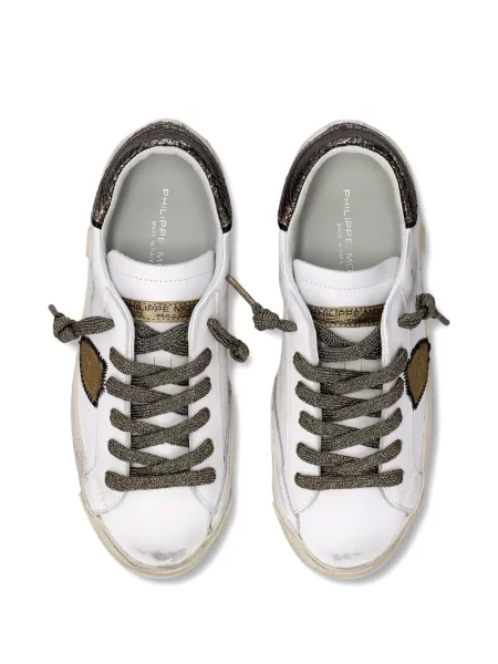 Sneakerși Philippe Model Paris cu broderie alb
