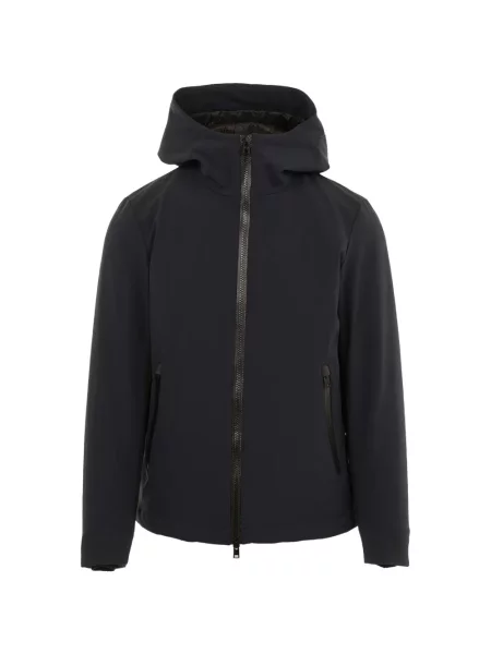 Geacă Woolrich cu glugă albastru