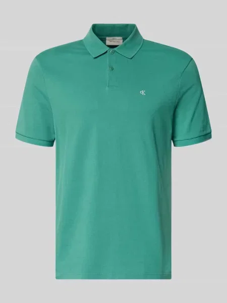 Koszulka polo o kroju straight fit z wyhaftowanym logo Calvin Klein Jeans zielona