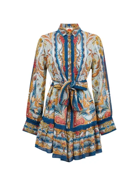 Rochie mini Farm Rio cu imagine de costum albastru