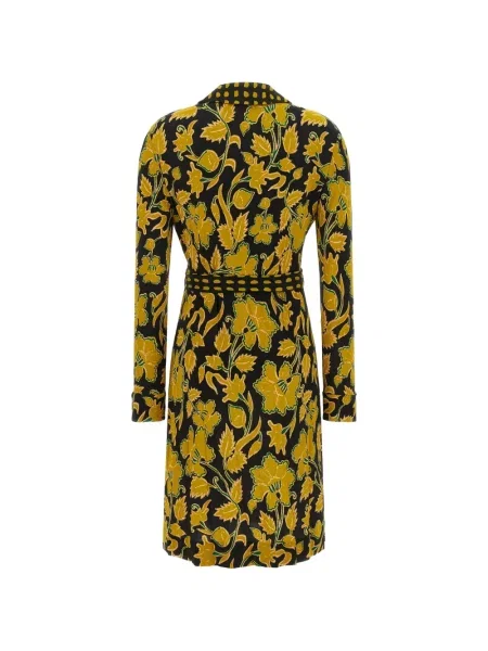 Mini haljina Dvf Diane Von Furstenberg s cvjetnim printom s printom na preklop žuta