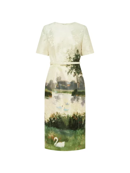 Rochie midi Leo Lin din jacard
