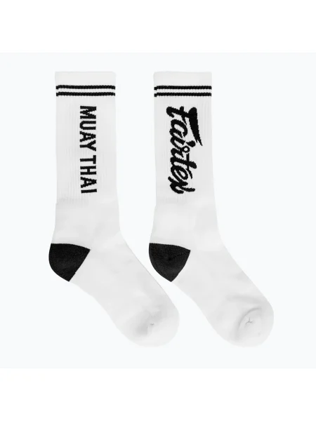 Fairtex "Muay Thai" zokni fehér/fekete. Méret: EU fehér