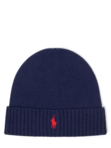 Czapka Ralph Lauren wełniana niebieska