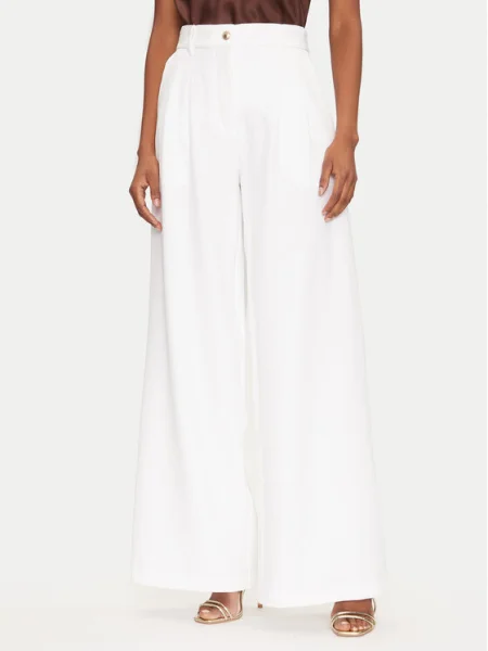 Guess Pantaloni palazzo Wide Leg alb