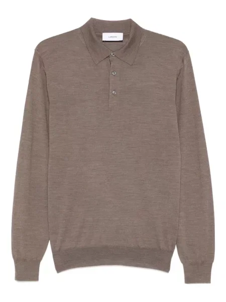 Lung tricou polo Lardini maro