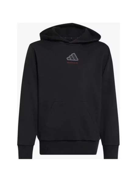 Bluza z kapturem dziecięca adidas Slogan Fleece czarny