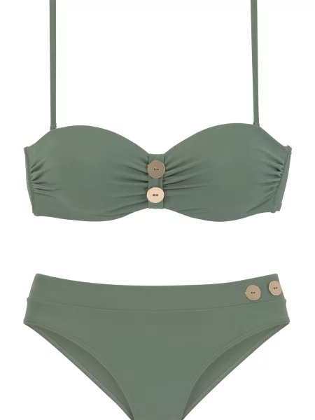 VIVANCE Bikiny olivová / pastelově růžová