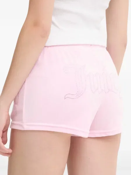 Stras pantaloni scurți Juicy Couture cu cordon roz