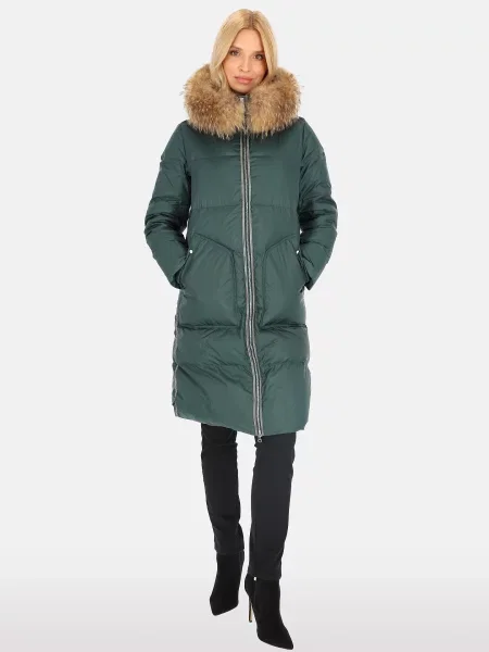 Zimska jakna Perso s črtami rjava