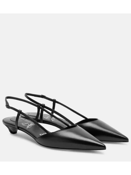 Pantofi cu toc Christian Louboutin slingback negru
