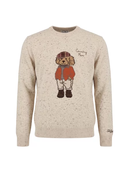 Sweter Mc2 Saint Barth wełniany beżowy
