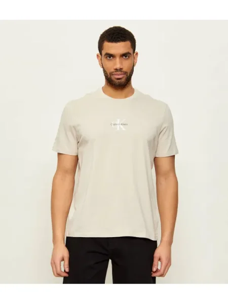 Grafikus póló Calvin Klein bézs