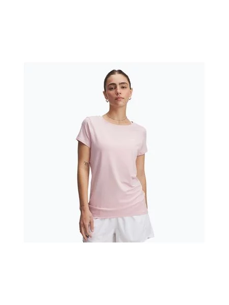 Футболка для тренувань Under Armour HG Armour prime pink/white біла