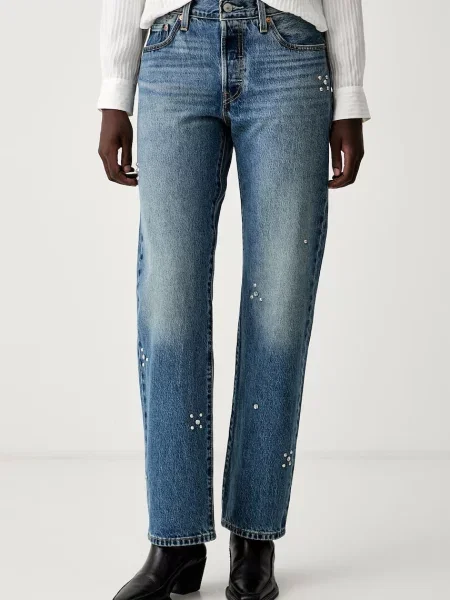 Levi's blugi straight pentru femei albastru