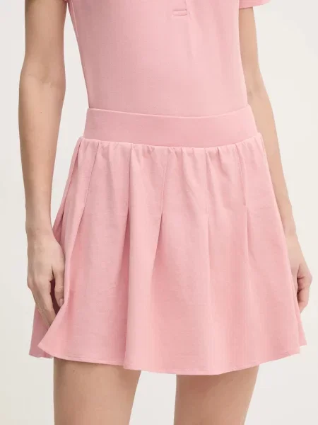 Guess spódnica SUZANNE mini rozkloszowana różowy