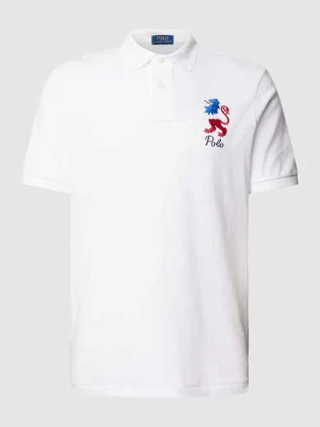 Koszulka polo z wyhaftowanym logo Polo Ralph Lauren białe