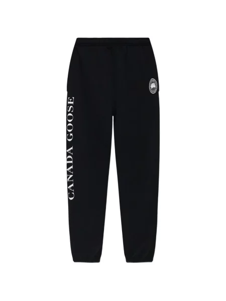 Pantaloni Canada Goose alergare cu autograf negru