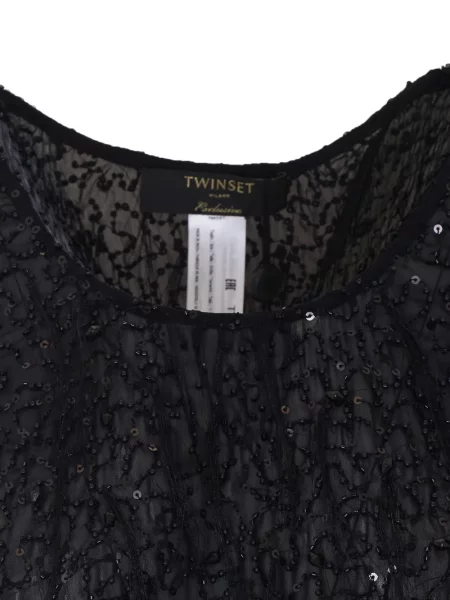 Top Twinset cu paiete negru