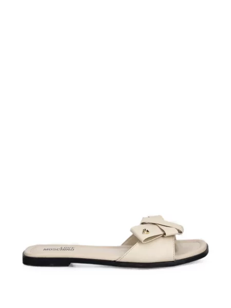 Sandale Love Moschino cu funde cu motiv cu inimi