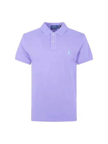 Dzianinowa koszula z krótkim rękawem Polo Ralph Lauren z krótkim rękawem fioletowa